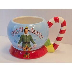 Elf Movie Buddy Santa I Know Him Snow Globe Ceramic Mug 20oz Silver Buffalo